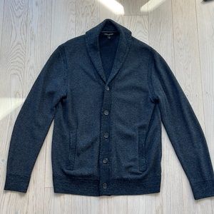 Banana Republic men’s crew neck, shawl collar button up cardigan.